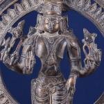 Vintage Brass Lord Vishnu with Sudarshan Chakra Aura | 16.5" x 12" x 5" (41.9 x 30.5 x 12.7 cm) | 5.5 kg Sacred Divine Art